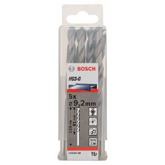 Metallbohrer HSS-G, DIN 338, 9,2 x 81 x 125 mm, 5er-Pack-Beschreibung lesen