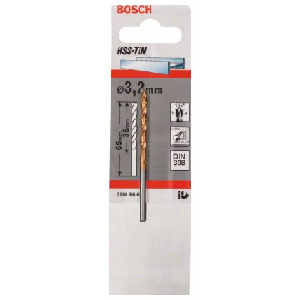 Metallbohrer HSS-TiN, DIN 338, 3,2 x 36 x 65 mm-Beschreibung lesen