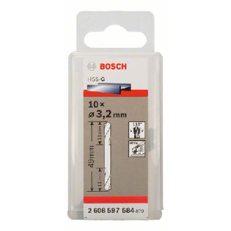 Doppelendbohrer HSS-G, 3,2 x 11 x 49 mm, 10er-Pack-Beschreibung lesen