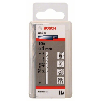 Metallbohrer HSS-G, DIN 338, 4 x 43 x 75 mm, 10er-Pack-Beschreibung lesen