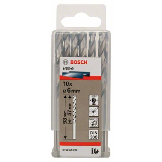Metallbohrer HSS-G, DIN 338, 6 x 57 x 93 mm, 10er-Pack-Beschreibung lesen