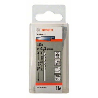 Metallbohrer HSS-Co, DIN 338, 4,1 x 43 x 75 mm, 10er-Pack-Beschreibung lesen