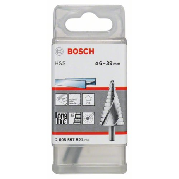 Stufenbohrer HSS, 6 - 39 mm, 10 mm, 93,5 mm, 13 Stufen-Beschreibung lesen