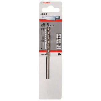 Metallbohrer HSS-G, DIN 338, 5,5 x 57 x 93 mm, 1er-Pack-Beschreibung lesen