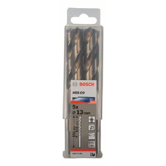 Metallbohrer HSS-Co, DIN 338, 13 x 101 x 151 mm, 5er-Pack-Beschreibung lesen