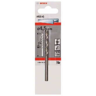 Metallbohrer HSS-G, DIN 338, 4,5 x 47 x 80 mm, 1er-Pack-Beschreibung lesen