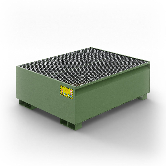 Bac de récupération pour 1 citerne IBC en acier de 1000 litres - Vert Bac de récupération pour 1 citerne IBC en acier de 1000 litres - Vert-Lire la description
