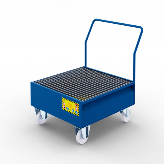Carrello con vasca di raccolta per fusto da 200L-Leggi tutto