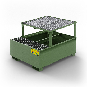 Bac de récupération en acier pour citerne IBC 1000L-Lire la description