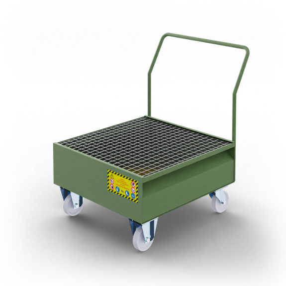 Carrello con Vasca di raccolta per 1 fusto da 200 LT- Verde Carrello con Vasca di raccolta per 1 fusto da 200 LT- Verde-Leggi tutto
