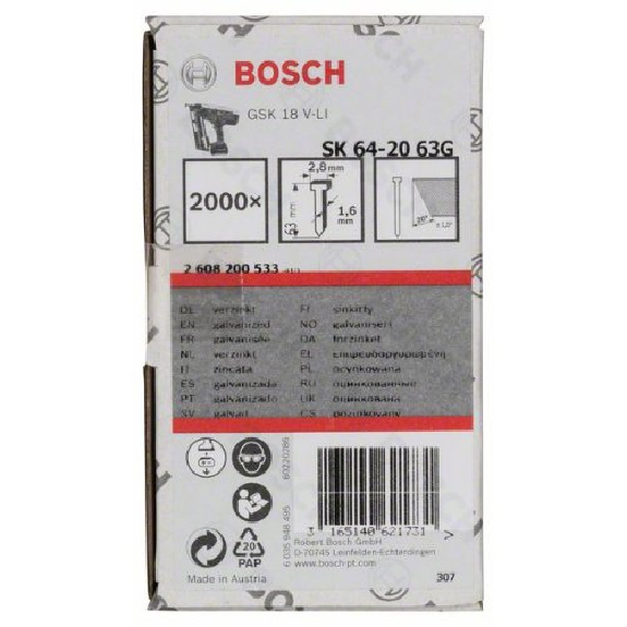 Senkkopf-Stift SK64 20G, 63 mm verzinkt Senkkopf-Stift SK64 20G, 63 mm verzinkt-Beschreibung lesen
