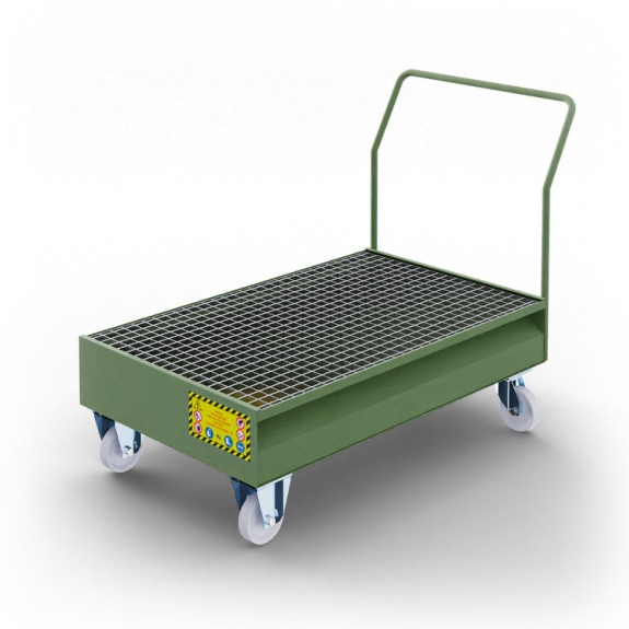 Carrello con vasca di raccolta per 2 fusti da 200 litri Carrello con vasca di raccolta per 2 fusti da 200 litri-Leggi tutto