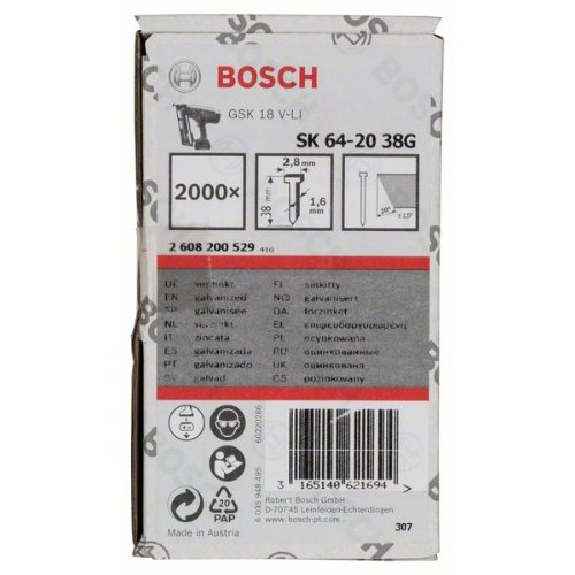 Senkkopf-Stift SK64 20G, 38 mm verzinkt-Beschreibung lesen