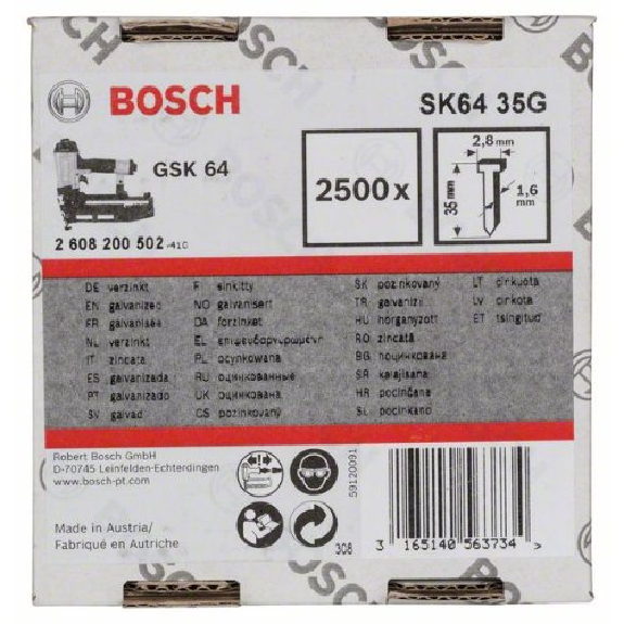 Senkkopf-Stift SK64 35G, 1,6 mm, 35 mm, verzinkt-Beschreibung lesen