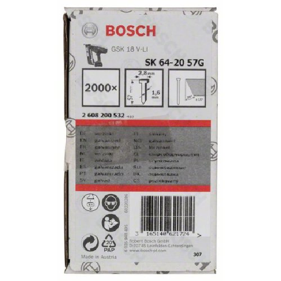 Senkkopf-Stift SK64 20G, 57 mm verzinkt-Beschreibung lesen