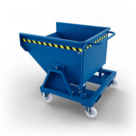 Volquete contenedor con ruedas de 450 lt- Azul-Leer más