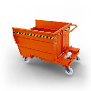 Benne basculante avec roulettes de 500 lt- Orange