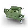 Benne basculante avec roulettes de 500 lt- Vert