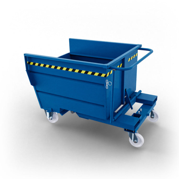 Volquete contenedor con ruedas de 500 lt- Azul-Leer más
