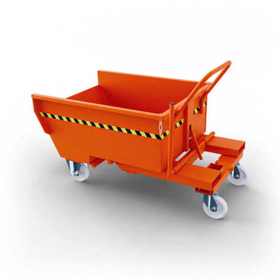 Volquete contenedor con ruedas de 300 lt- Naranja-Leer más