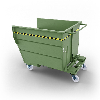 Benne basculante avec roulettes de 1000 lt- Vert