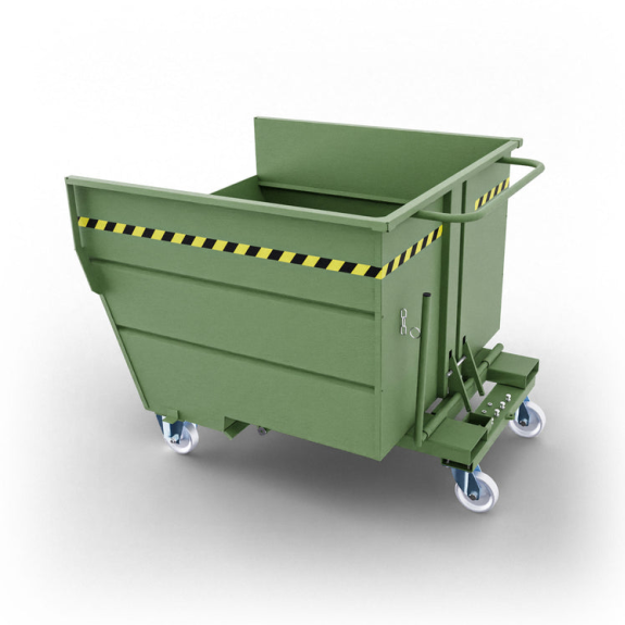 Volquete contenedor con ruedas de 1350 lt- Verde-Leer más