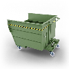 Volquete contenedor con ruedas de 1350 lt- Verde