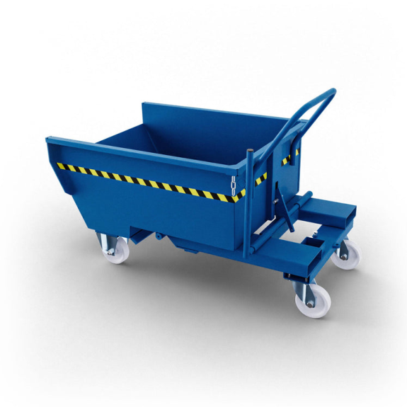 Volquete contenedor con ruedas de 300 lt- Azul-Leer más