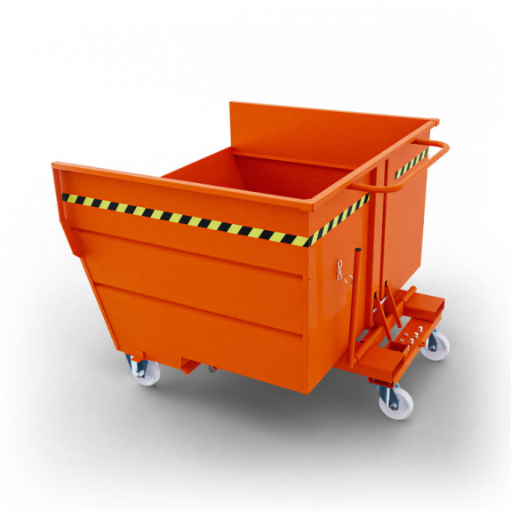 Volquete contenedor con ruedas de 1600 lt- Naranja-Leer más