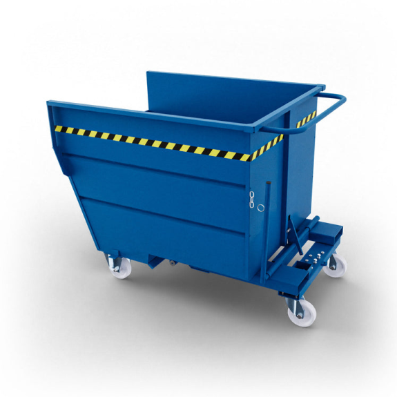 Benna ribaltabile con ruote 1000 L-Leggi tutto