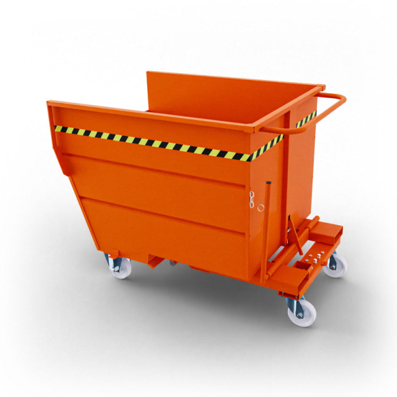 Volquete contenedor con ruedas de 1000 lt- Naranja-Leer más