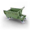 Benna ribaltabile con ruote da 300 lt- Verde