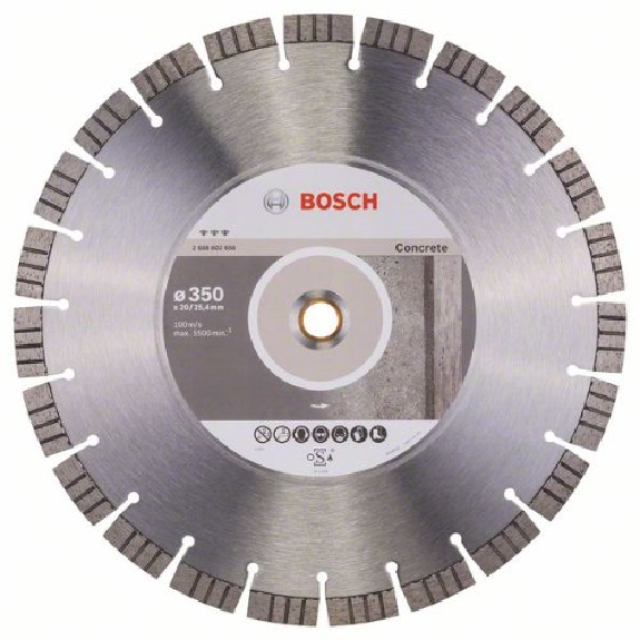 Diamanttrennscheibe Best for Concrete, 350 x 20,00/25,40 x 3,2 x 15 mm Diamanttrennscheibe Best for Concrete, 350 x 20,00/25,40 x 3,2 x 15 mm-Beschreibung lesen