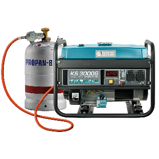LPG/Benzin-Generator KS 3000G Betriebsspannung, V 230 Höchstleistung, kW 3.0-Beschreibung lesen