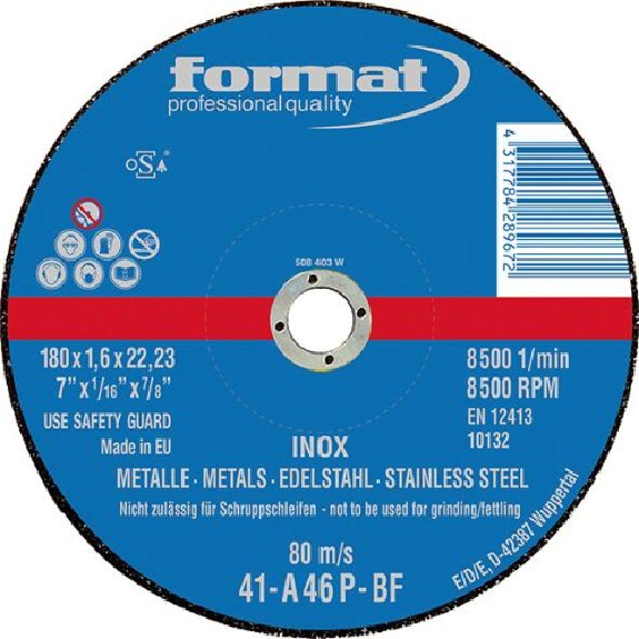 Trennscheibe für V2A 115x1,0mm gerade-Beschreibung lesen