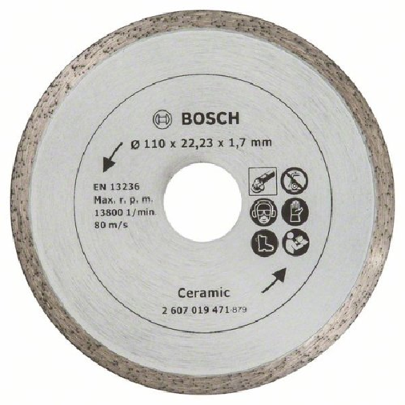 Disque à tronçonner diamanté pour carrelage, diamètre : 110 mm-Leggi tutto