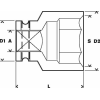 Steckschlüsseleinsatz, SW 8 mm, L 25 mm, 13 mm, M5, 12,7 mm Steckschlüsseleinsatz, SW 8 mm, L 25 mm, 13 mm, M5, 12,7 mm