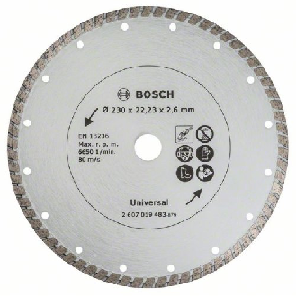 Diamanttrennscheibe Turbo, Durchmesser: 230 mm-Beschreibung lesen