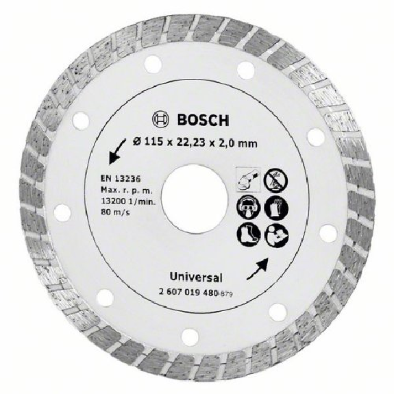 Diamanttrennscheibe Turbo, Durchmesser: 115 mm-Beschreibung lesen