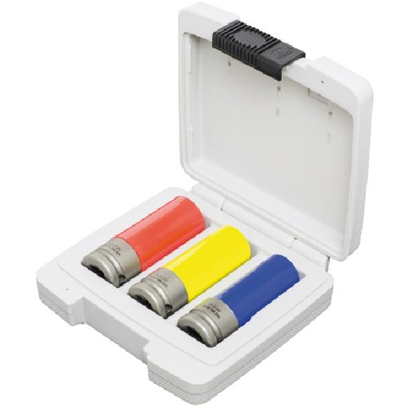 Kraft- Steckschlüsseleinsatz- Satz mit Kunststoff-Hülse1/2" 3-teilig ASW-Beschreibung lesen