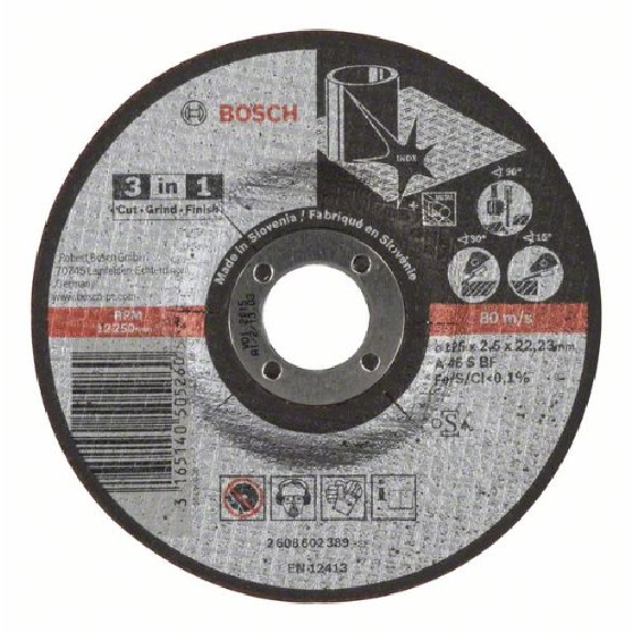 Trennscheibe 3-in-1 A 46 S BF, gekröpft, 125 mm, 2,5 mm-Beschreibung lesen