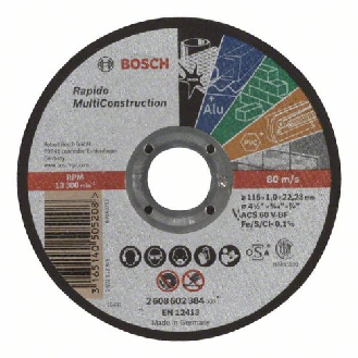 Trennscheibe gerade Rapido Multi Construction ACS 60 V BF, 115 mm, 1,0 mm-Beschreibung lesen