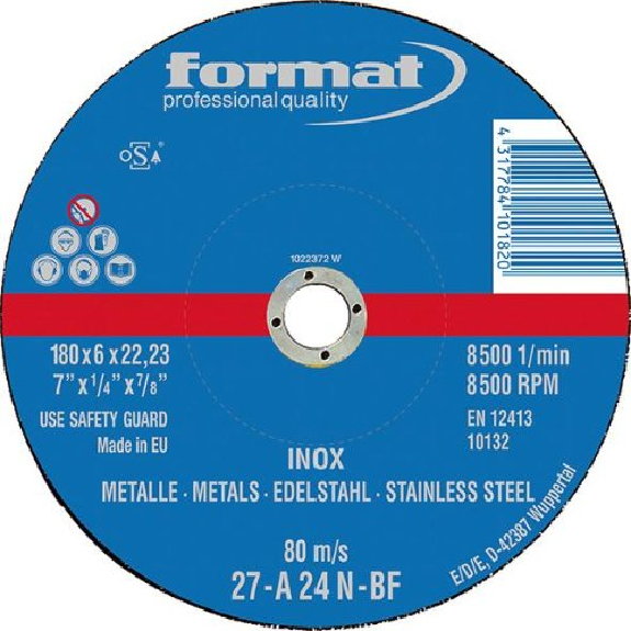 Schruppscheibe für V2A 125x6mm gekröpft Schruppscheibe für V2A 125x6mm gekröpft-Beschreibung lesen