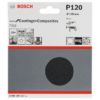Schleifblatt Papier F355, 125 mm, 120, ungelocht, Klett, 10er-Pack-Beschreibung lesen