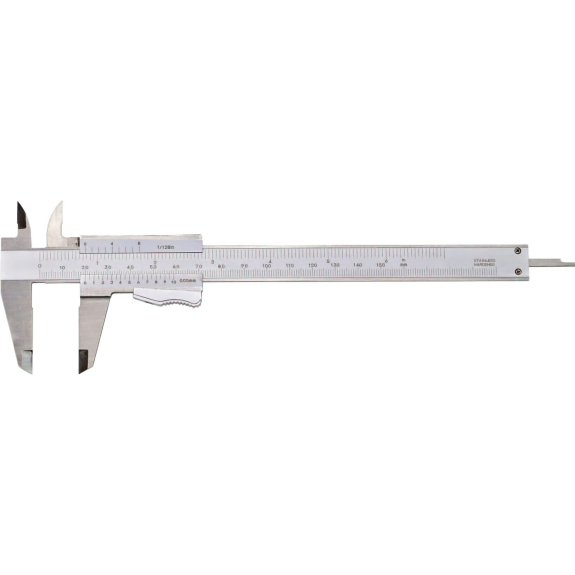 Taschen-Messschieber mit Momentfestellung 0-150mm und Nonius 1/128"-Beschreibung lesen
