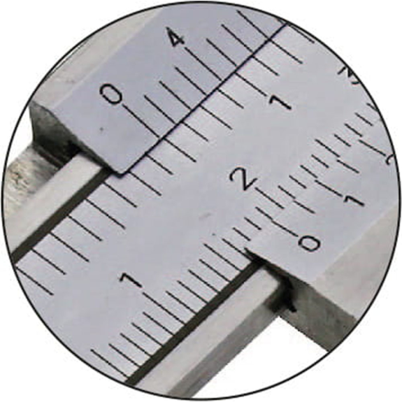 Taschen-Messschieber für Linkshänder 0-150mm, Nonius 1/128" Oben und 1/20-39 mm Unten-Beschreibung lesen