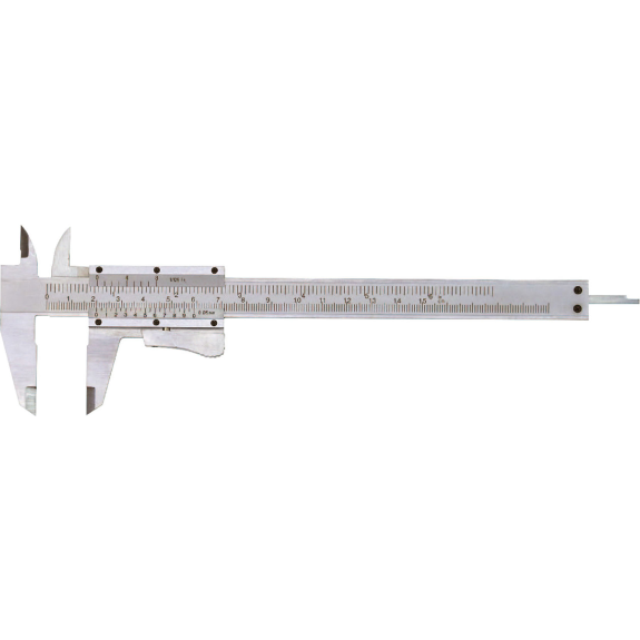 Pied à coulisse de poche 0-200 mm avec verrou dynamométrique et vernier 1/128" en haut et 1/20-39 mm en bas-Leggi tutto