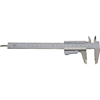 Taschen-Messschieber für Linkshänder 0-150mm, Nonius 1/128" Oben und 1/20-39 mm Unten mit Momentfeststellung-Beschreibung lesen