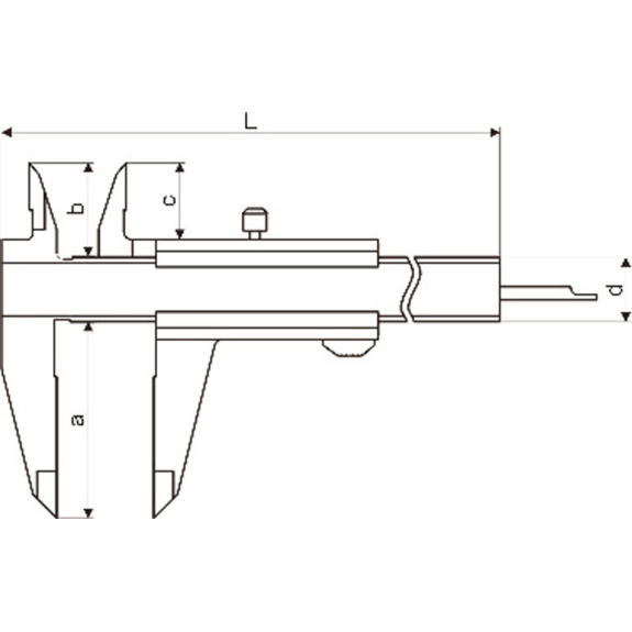 Messschieber mit schmalen Schnabel und Messspitzen 0-100mm-Beschreibung lesen