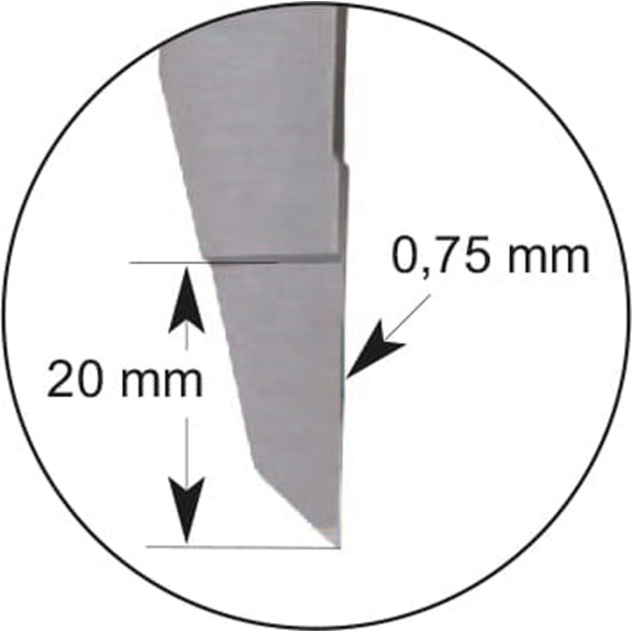 Messschieber mit extra dünnem Schnabel 0-150mm-Beschreibung lesen